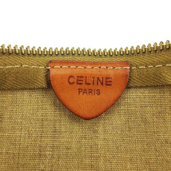 Celine Boston Bag Macadam Beige PVC x Leather Authentic USED - Picture 9 of 11